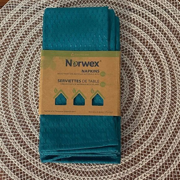 Norwex Napkins Set of 4 Teal NWT - Picture 10 of 10